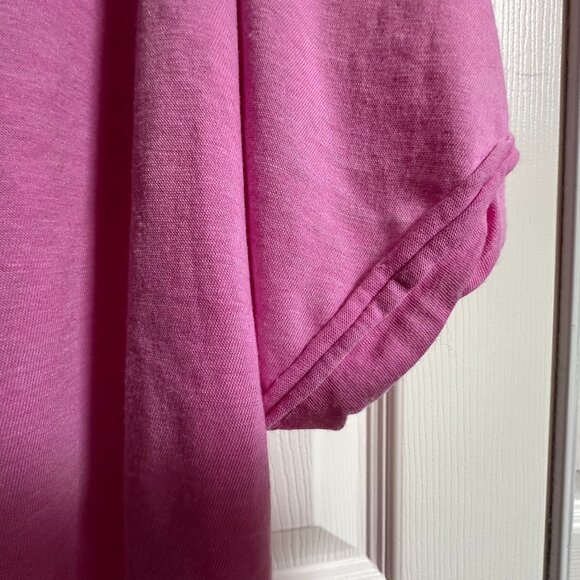 Simply Southern Women's XXL Loose Fit Pink Dolman Henley T-shirt - Raw Hem - Picture 6 of 10